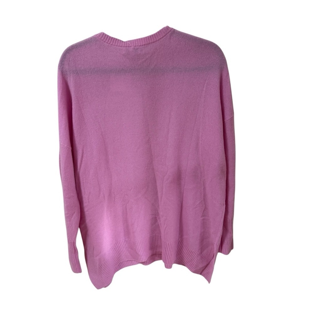 NEW Kinross 100% Cashmere Sweater- Pink Easy Crew Pullover Oversized- M - Picture 2 of 12